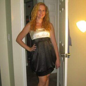 Short black and white formal dress